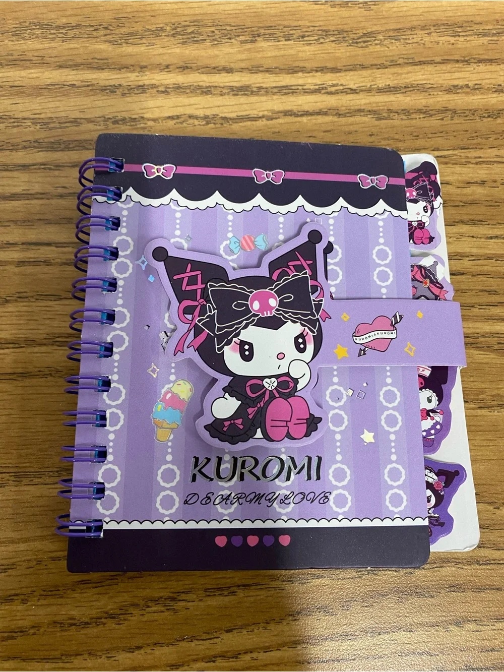 Kuromi Spiral Notebook & Pen Set - Purple